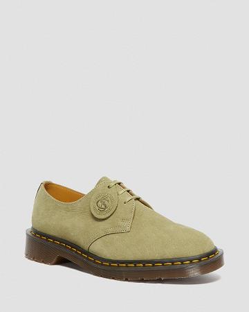 Green Men's Dr Martens 1461 Made in England Nubuck Leather Oxfords Shoes | CA 597FDN